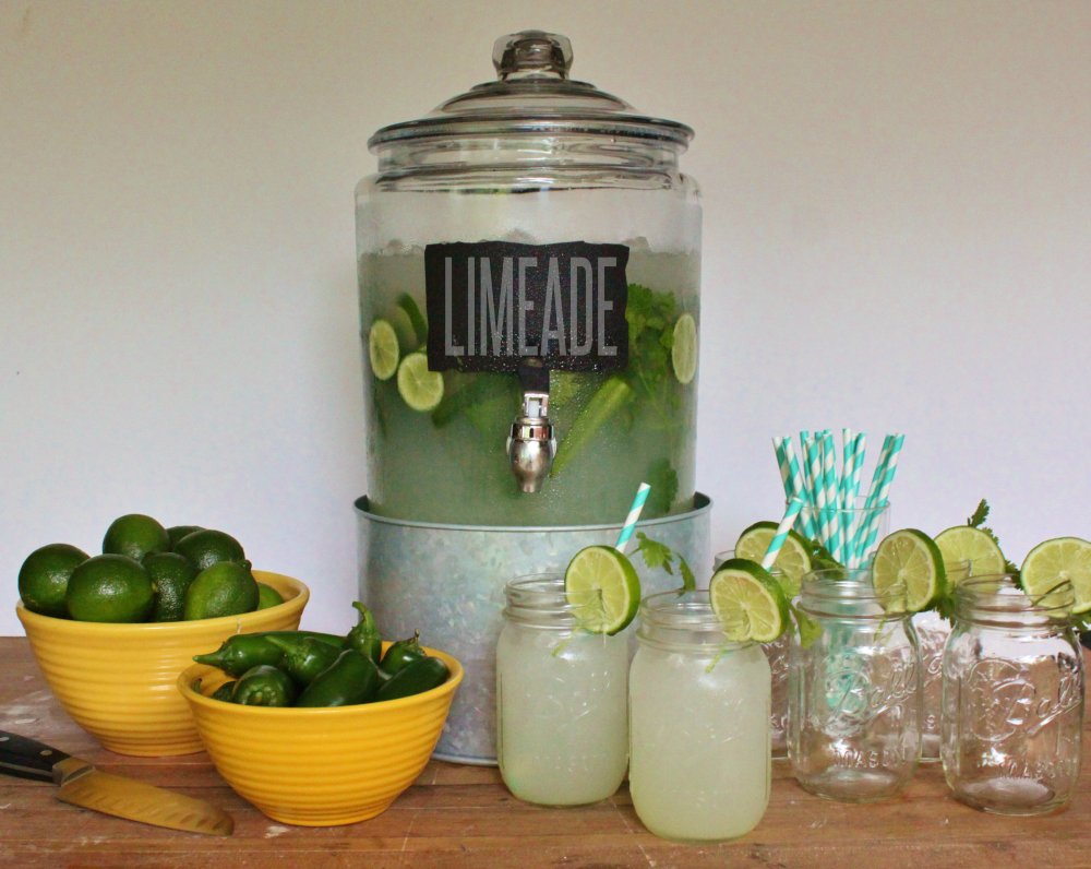 Drink Station with Cilantro Jalapeno Limeade